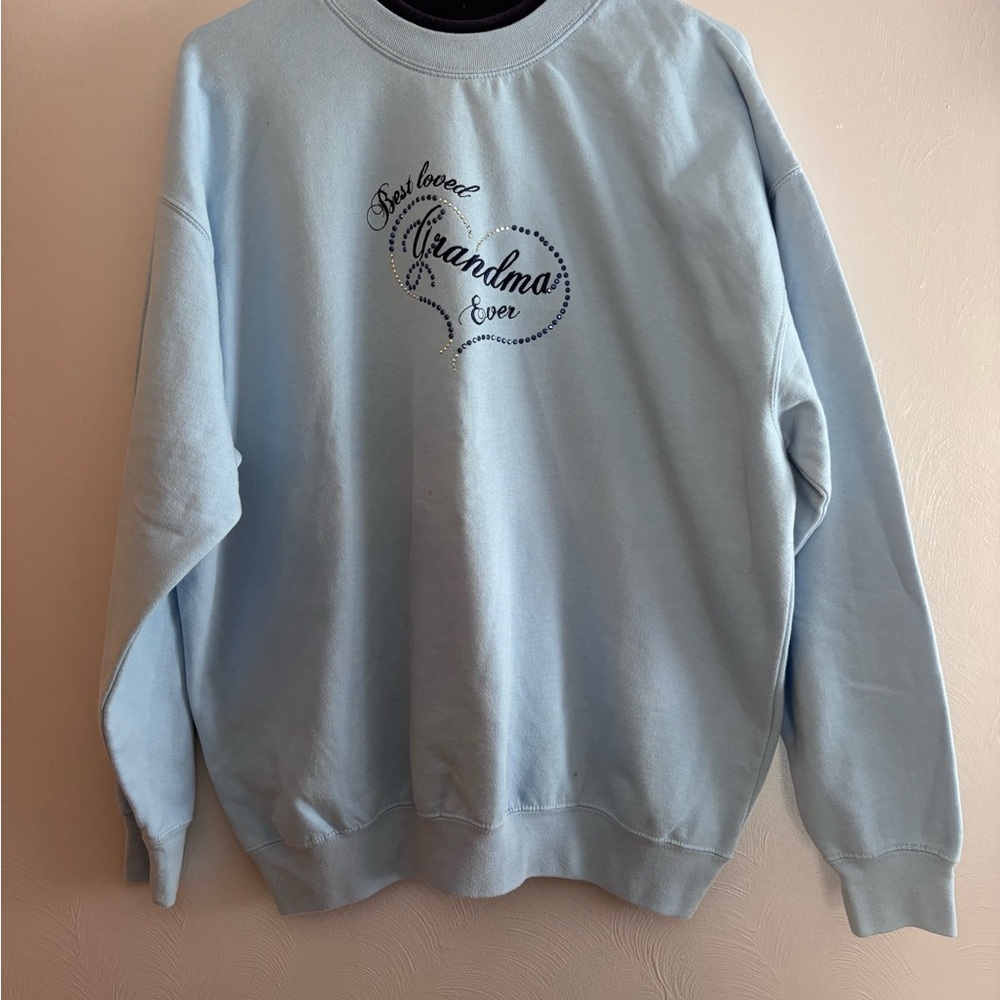 Vintage Light Blue Women's Sweatshirt with Best Grandma Design